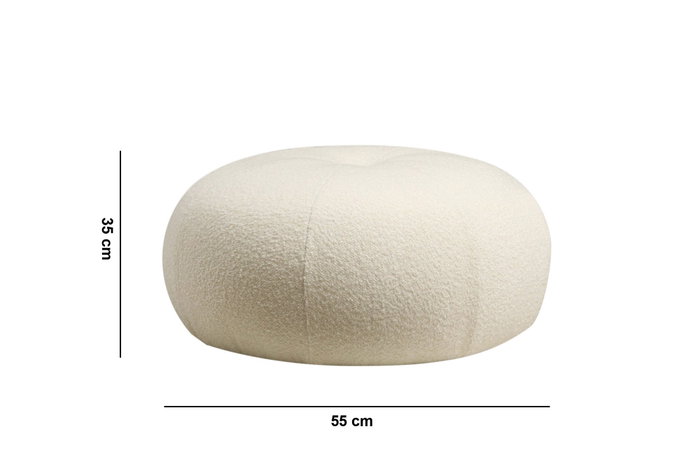 Atelier Del Sofa Tina Puff Bouclet White Diametro 55 cm x Altura 35 cm Asiento Comodo Elegante